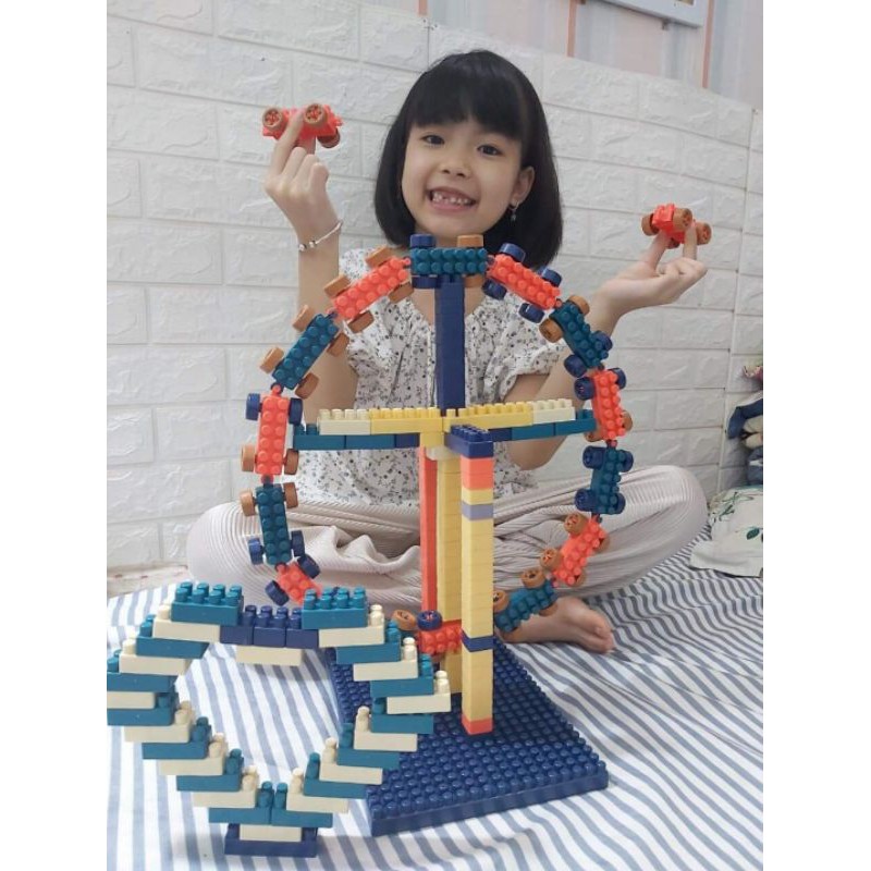 (LOẠI 1 ĐỦ) Bộ ghép hình lego 520 chi tiết phát triển tư duy logic cho bé