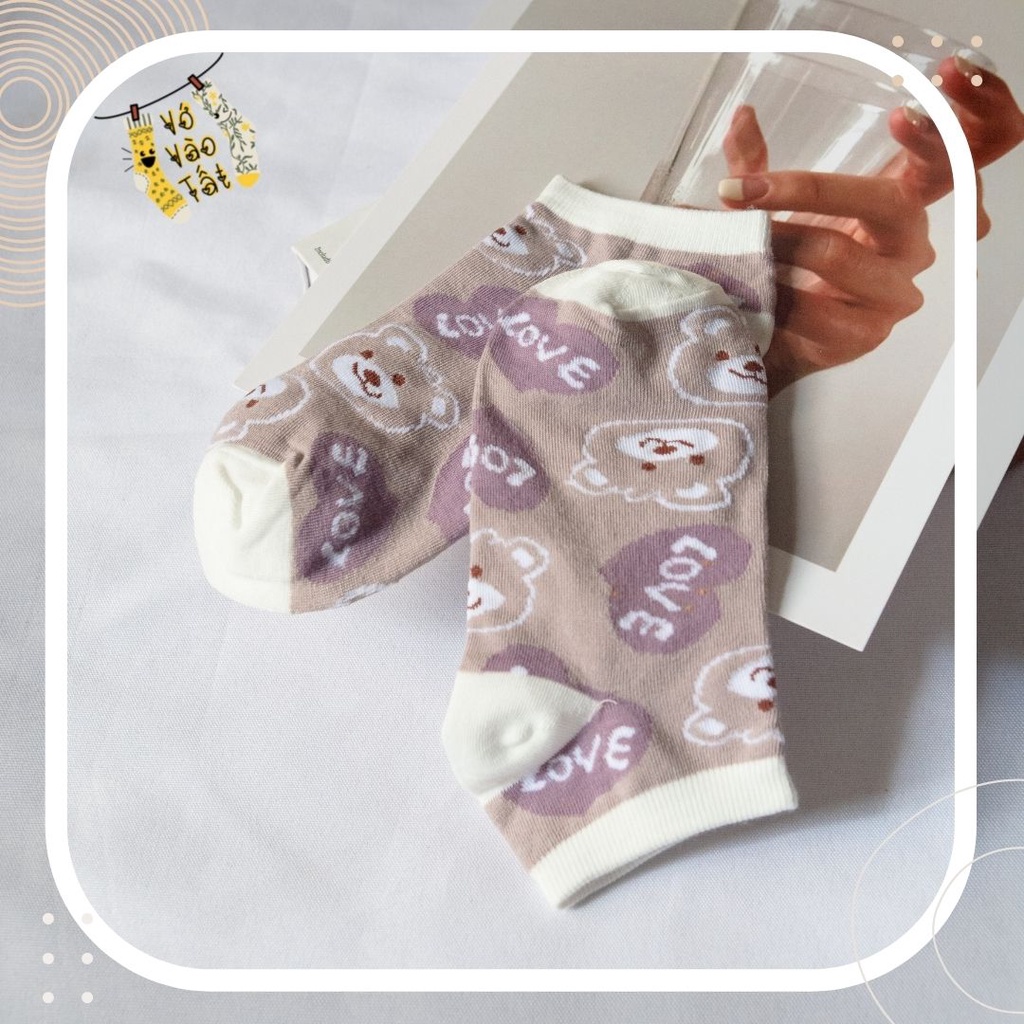 TẤT VỚ NỮ CỔ NGẮN TÍM NHẠT TOKTOK