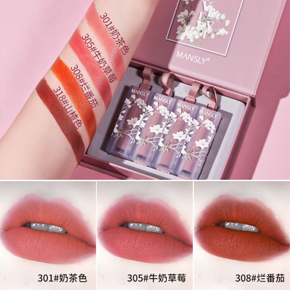 (Hàng Mới Về) Set Son Lì Mềm Mịn Trang Điểm Chuyên Nghiệp
