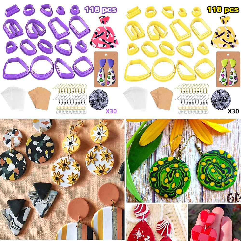 Bộ 118 Khuôn Cắt Tạo Hình Bông Tai Bằng Đất Sét Polymer MIHAN1