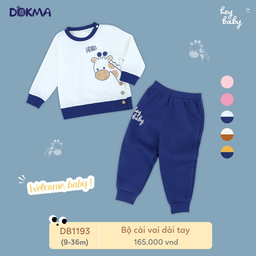 Dokma - Bộ cổ tròn dài tay chất siêu đẹp cho bé 9-36m DB1193