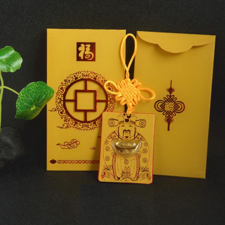 Bao Lì Xì Thần Tài Vàng TREO - Quà Tết Mừng Tuổi Tết [có dây treo]