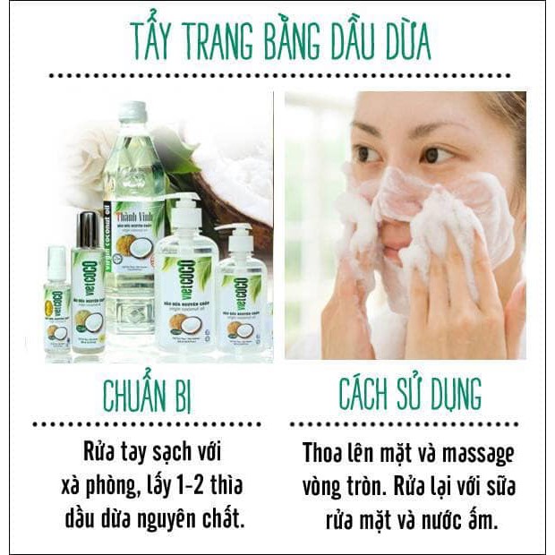 (Mẫu mới)Dầu dừa hữu cơ Tinh khiết VIETCOCO 50ml