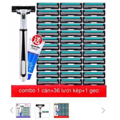 BỘ DAO CẠO RÂU CAO CẤP 38 MÓN (1 CÁN DAO + 36 LƯỠI + 1 TUÝP KEM CẠO)