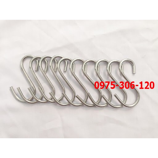 Bộ Móc Treo Nồi Chảo Quần Áo Hình Chữ S 100% inox 304 chuẩn,hàng không thể bẻ cong chỉ lấy kìm mới bẻ được