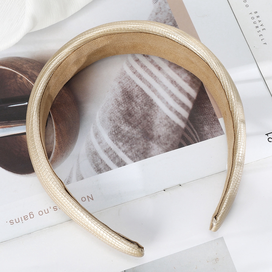 (Hàng Mới Về) Băng Đô Da Màu Trơn Phong Cách Retro Hàn Quốc Cho Nữ