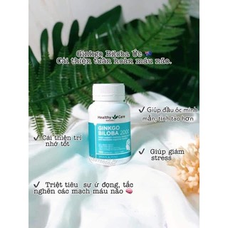 Bổ não Healthy Care Ginkgo Bioba Úc chính hãng