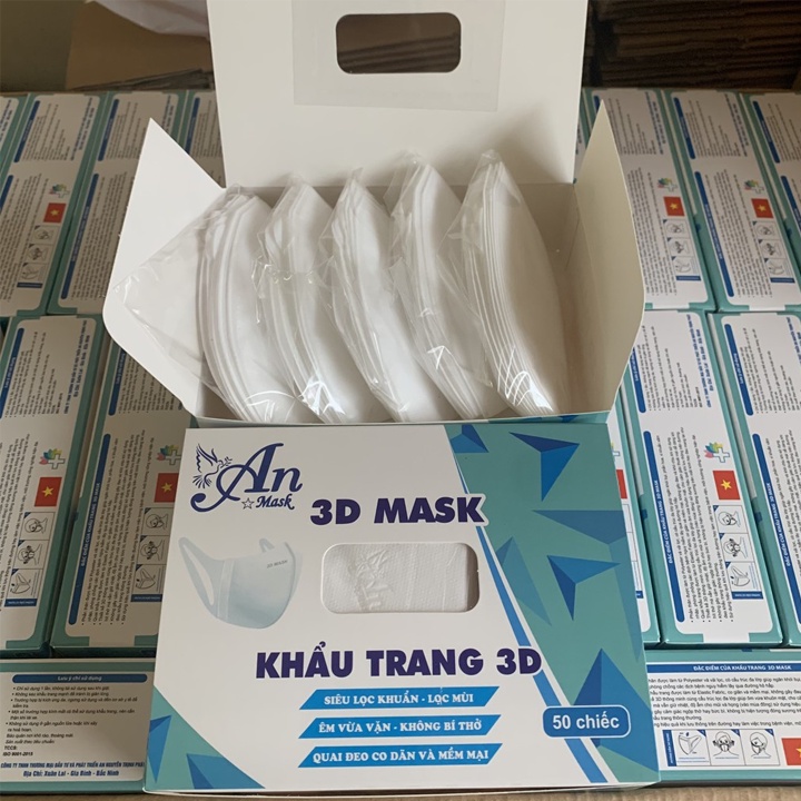 Khẩu trang 3D Mask An cao cấp công nghệ Nhật hộp đóng 50 cái chống bụi