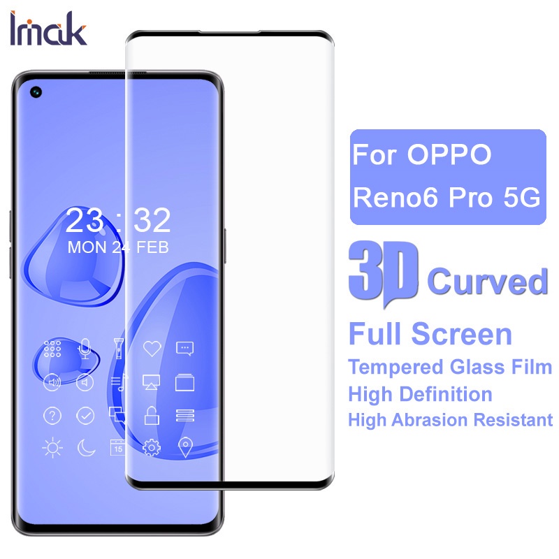 Imak Kính Cường Lực Bảo Vệ Màn Hình Cong 3d Cho Oppo Reno 6 Pro 5g Oppo Find X3 Neo
