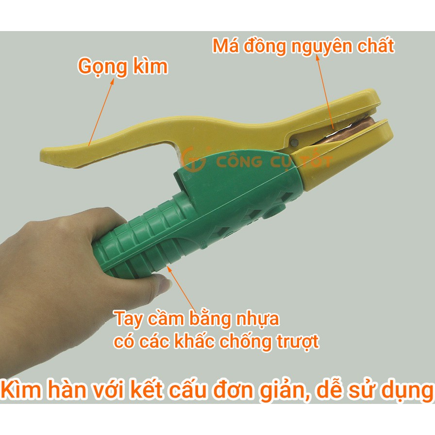 Kìm hàn má đồng nguyên chất YK-801 800 Ampe