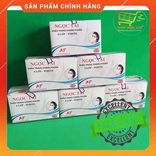 Hộp 50 Cái Khẩu Trang Y Tế Ngọc Tài Chính Hãng Chuẩn Công Ty 4 Lớp Màu Trắng