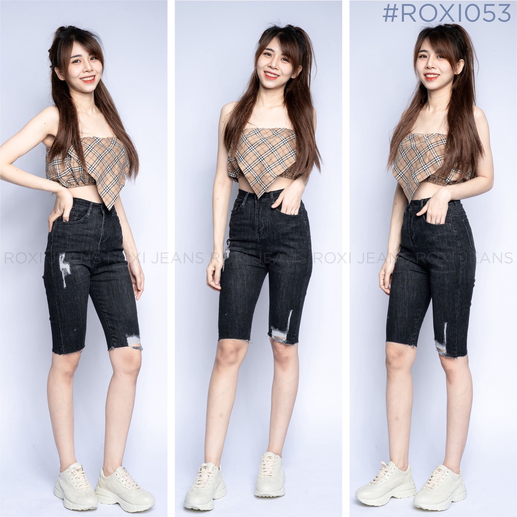 Quần Jean Ngố Nữ Co Giãn Nắp Túi Kiểu Đẹp HÌNH THẬT