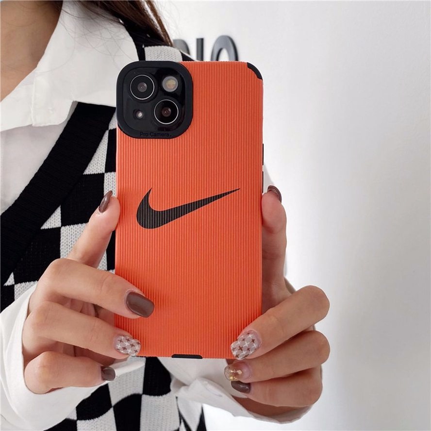 Ốp điện thoại chống sốc màu cam/ màu đen bảo vệ camera thích hợp cho iPhone 13 12 11