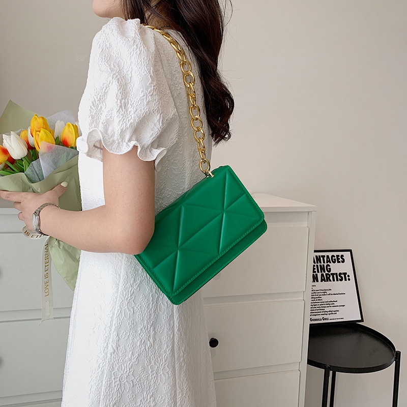 JASMIN NOIR Túi Đeo Chéo Họa Tiết Kẻ Sọc Phối Dây Xích Chần Bông Cho