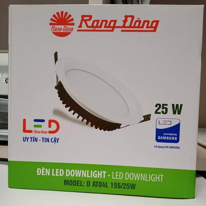 Đèn led âm trần D AT04L 155/25W trắng, rạng đông