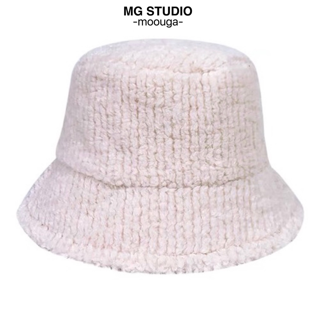 Mũ xô MG STUDIO bằng len lông cừu phong cách cơ bản với 4 màu
