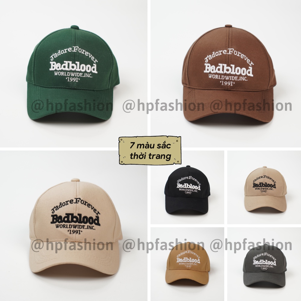 Mũ lưỡi trai ❤️ Nón kết thêu chữ Badblood chất kaki cao cấp form unisex nam nữ N77 - Happy Style