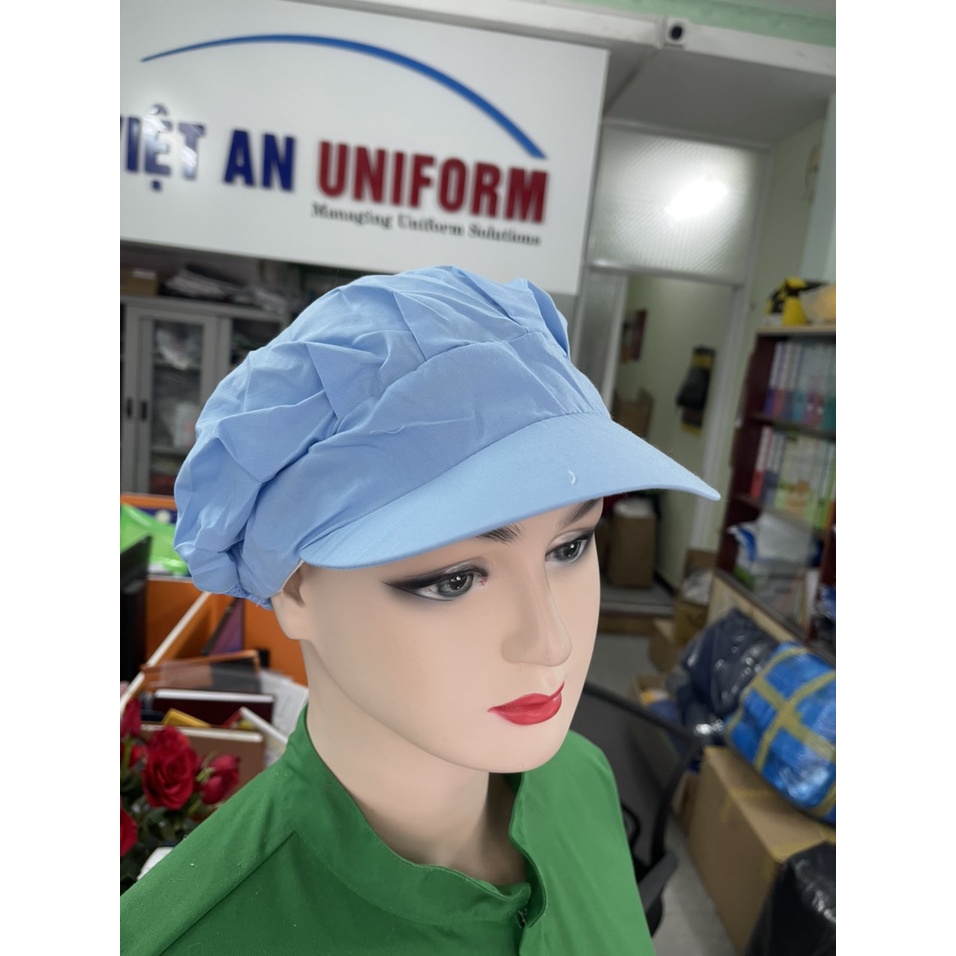 Nón Kết Silk Màu Xanh Biển Chuyên Dùng Lao Động _ Hình Chụp Thật