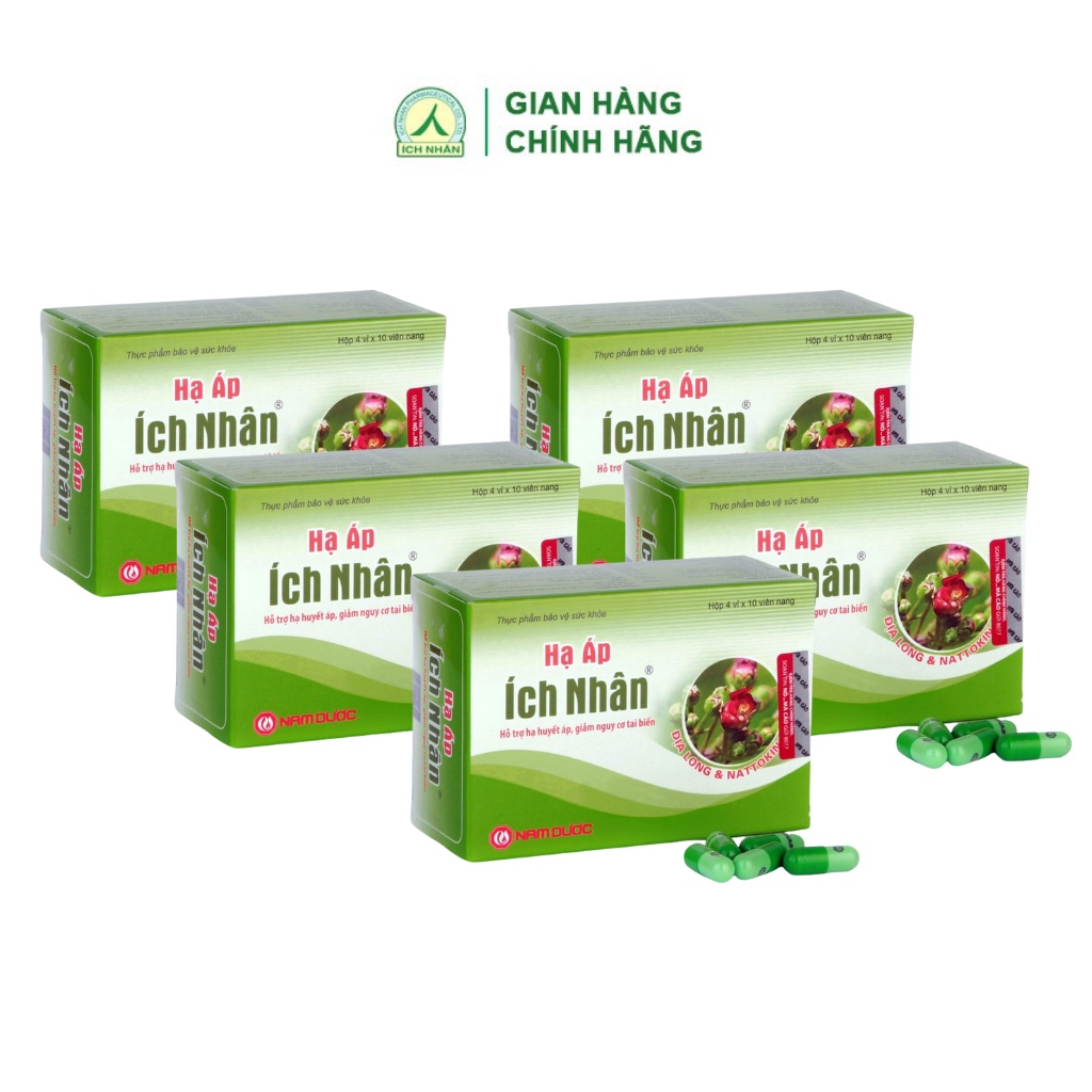 Combo 5 hộp viên uống Hạ Áp Ích Nhân tăng cường sức khoẻ, hạn chế tai biến - ổn định thành mạch