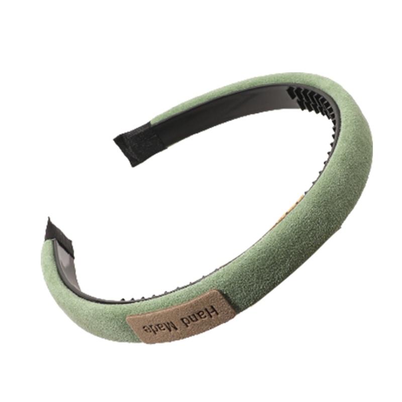 Băng Đô Cài Tóc Bằng Xốp Dày Dặn Màu Trơn Không Trượt Răng Phong Cách Vintage Thanh Lịch