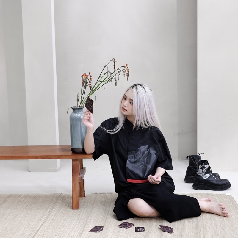 Áo sơ mi nam nữ thiết kế tay ngắn  cổ trụ,sọc ,dáng suông thanh lịch CENTRAL COAST LADY SHIRT-ZUNE.ZX