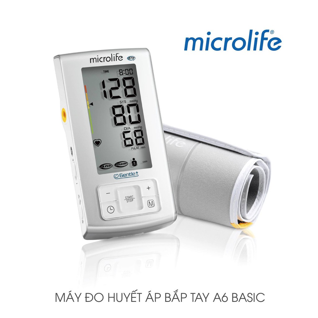 Máy đo huyết áp, máy đo huyết áp điện tử bắp tay MICROLIFE BP A6 Basic ngăn ngừa đột quỵ bảo hành 60 tháng