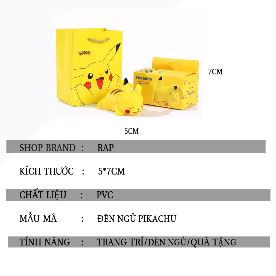 Đèn ngủ để bàn Pikachu 3D nhiều biểu cảm dễ thương mini đáng yêu trang trí phòng ngủ quà tặng - Ráp