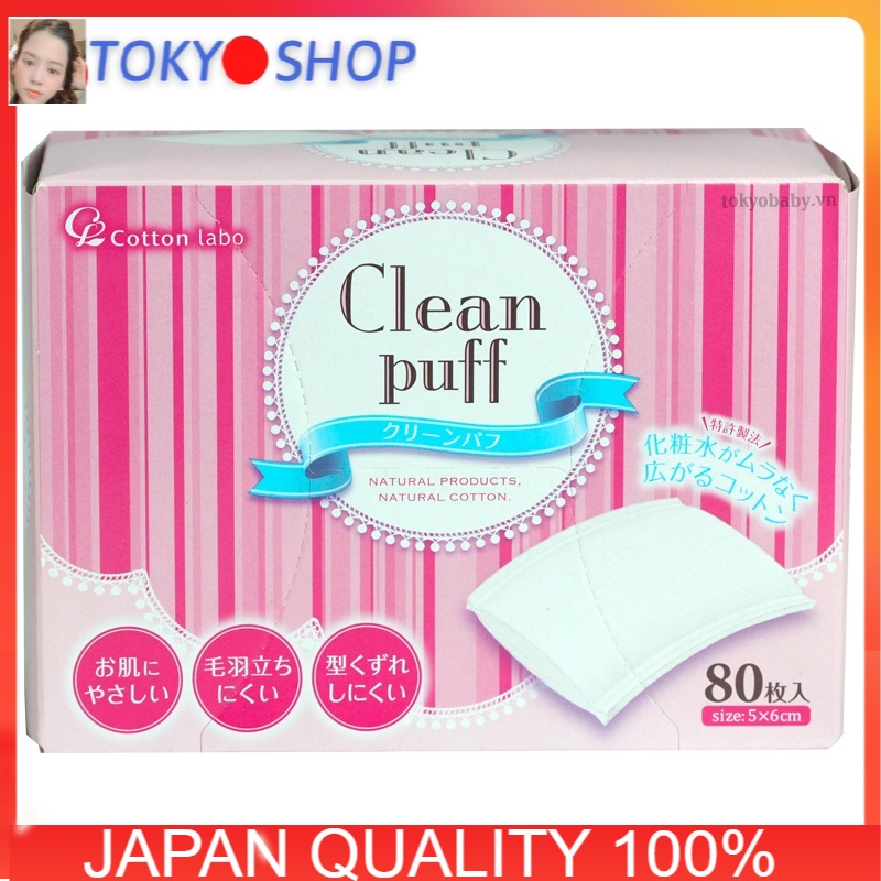 Bông tẩy trang clean puff Nhật