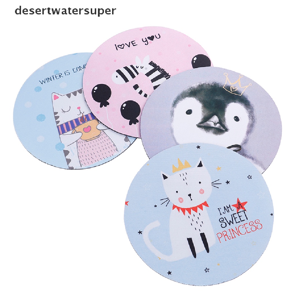 1 Miếng Lót Chuột Cao Su Chống Trượt Hình Tròn Dễ Thương