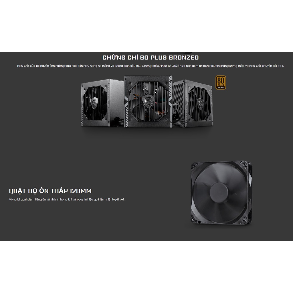 Nguồn máy tính MSI MAG A650BN 650Watt 80 Plus Bronze