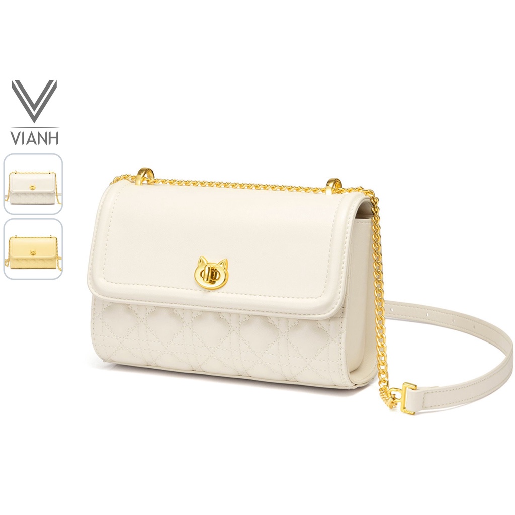 Túi đeo chéo nữ Just Star đẹp dễ thương chần ô khóa charm mèo ViAnh Store 172880