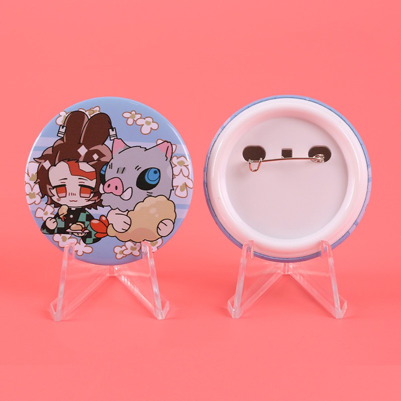 Huy hiệu cài áo in hình Kimetsu no Yaiba - Thanh Gươm Diệt Quỷ anime chibi dễ thương tiện lợi 7 mẫu