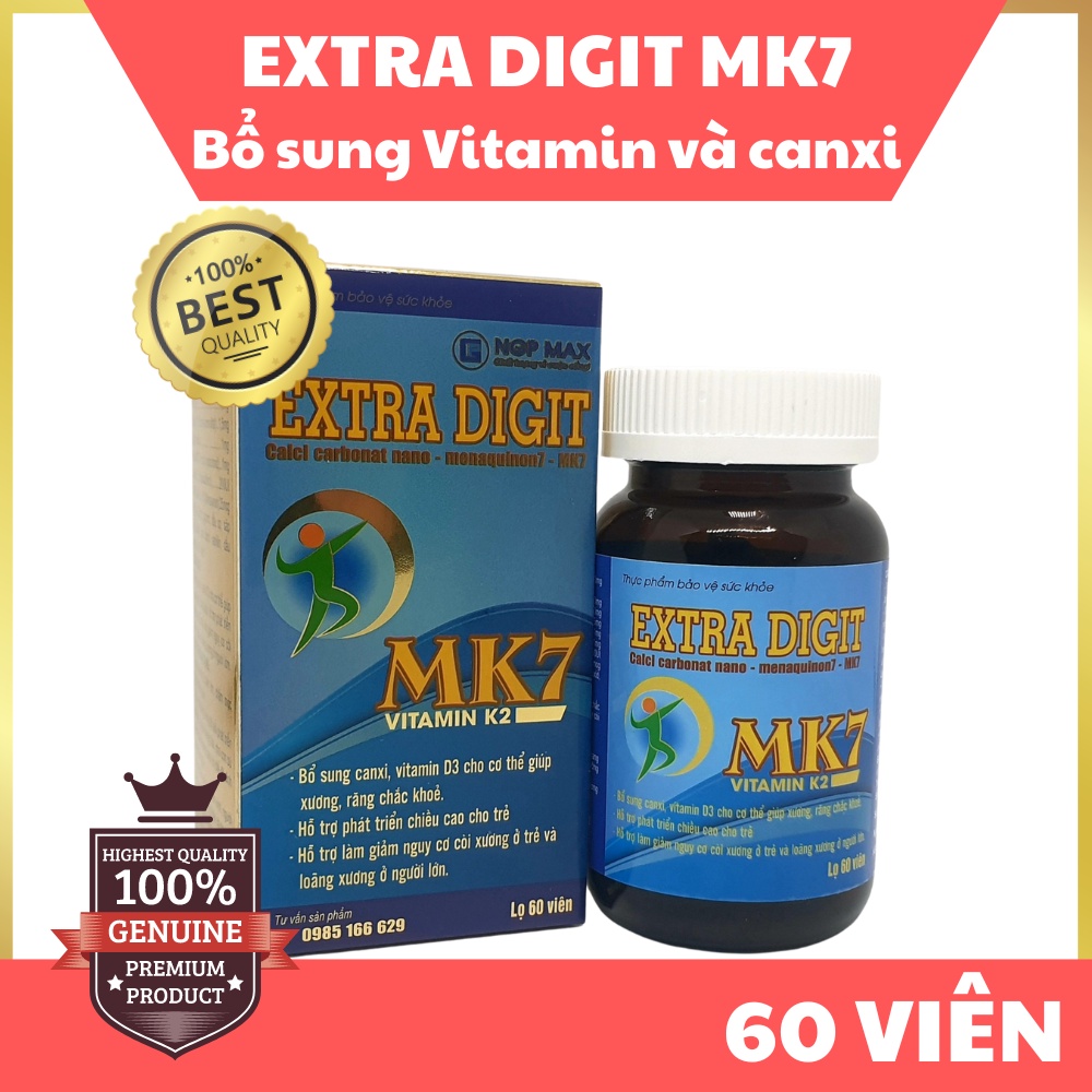 Viên Uống Extra Digit Mk7 - Bổ Sung Canxi + Hỗ Trợ Xương Chắc Khỏe + Tăng Cường Phát Triển Chiều Cao
