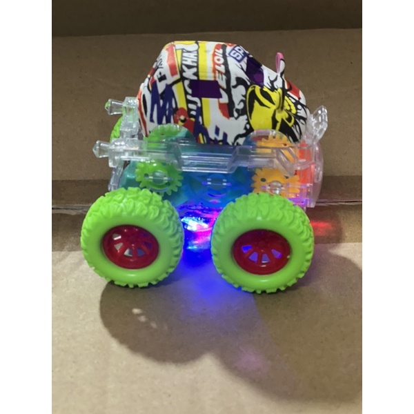 Đồ chơi xe khủng Long quán tính chạy đà mẫu mới có đèn dạng trong suốt