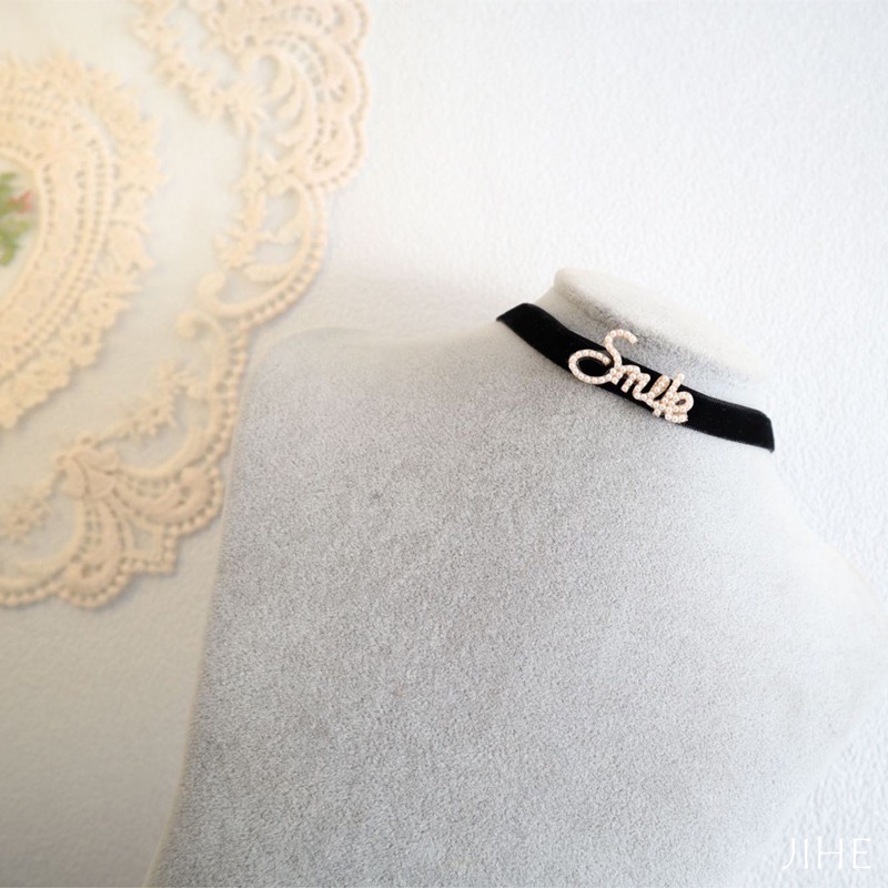 Vòng Cổ Choker Dây Nhung Màu Đen Phong Cách Hàn Quốc