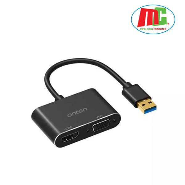 [Mã 267ELSALE hoàn 7% đơn 300K] Cáp chuyển USB 3.0 sang HDMI và VGA Onten OTN-5201B