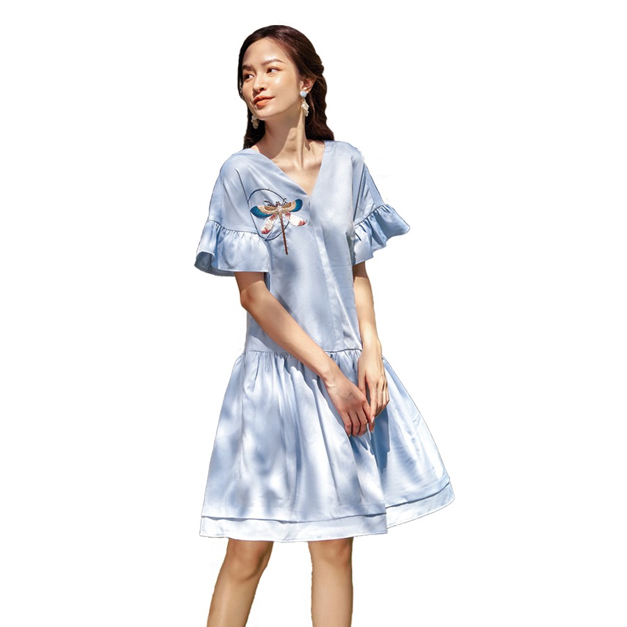 OLV - Đầm thêu Sky Gray Embro