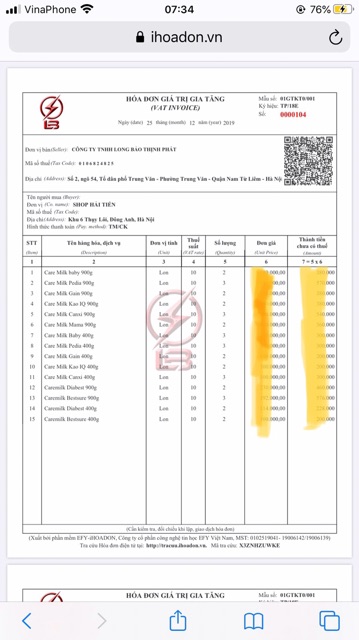 Sữa bột CareMilk Gain - 900g date: 6/2023