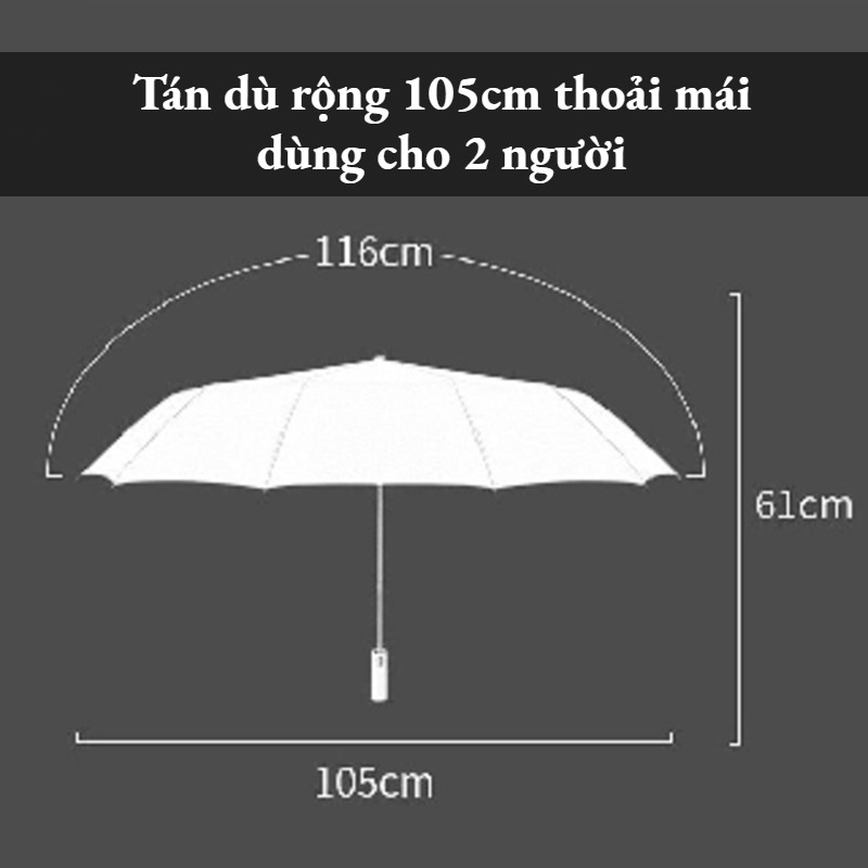 Ô Dù Che Mưa Đi Nắng Tự Động Xếp Gấp Gọn Chống UV Cao Cấp Cho Ô Tô Xe Hơi