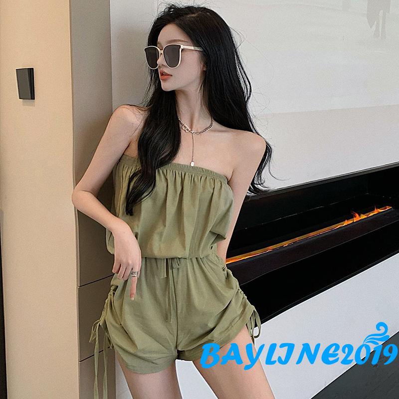 Bay-Women Romper, Off Shoulder High Waist Drawstring Shorts Pants Summer Fall Street Spring Jumpsuit | BigBuy360 - bigbuy360.vn