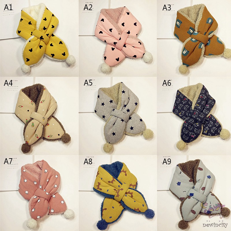 Khăn Quàng Cổ Họa Tiết Hoạt Hình Phong Cách Hàn Quốc Cho Bé