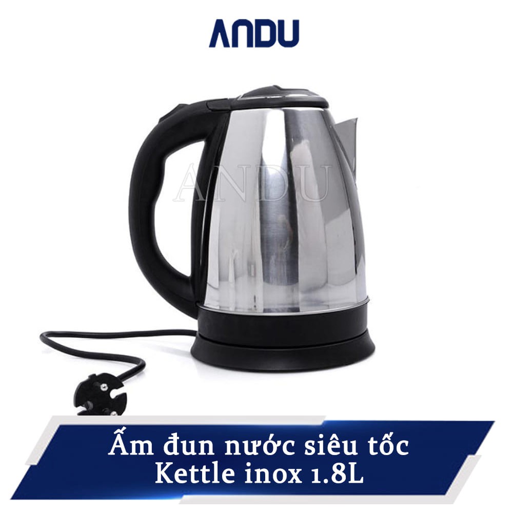 Ấm Đun Nước Inox 1,8l Ấm Siêu tốc Sôi Nhanh Bình Nước An Toàn Tiện Lợi