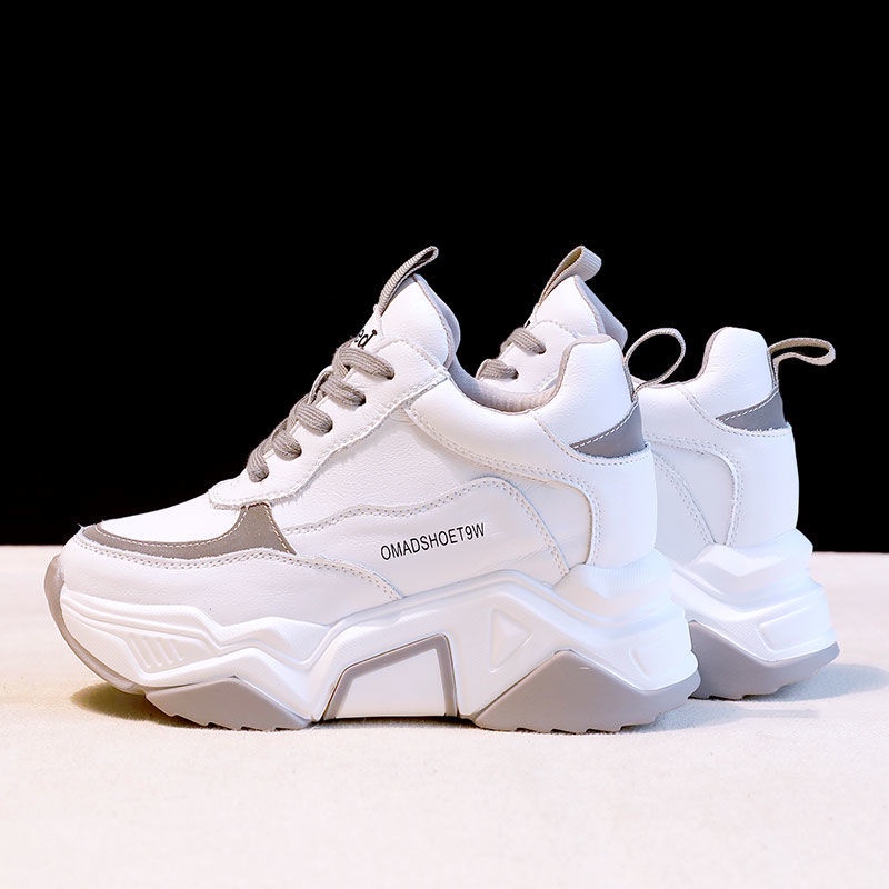 Giày Thể Thao Trắng Đế Dày Tăng Chiều Cao Thời Trang Cho Nữ