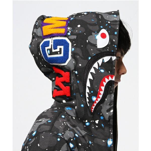 ⚡️[CHỈ 1 NGÀY] - Áo khoác Bape Space Camo galaxy dạ quang, áo bape dạ quang, jacket bape shark (Gin Store)