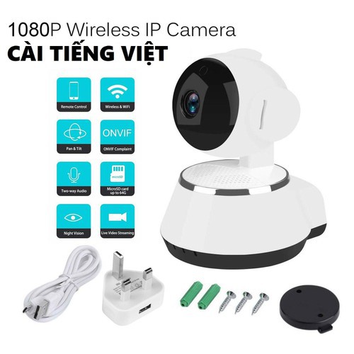 ✔️ Camera Giám Sát Xoay 360 Độ Kết Nối Wifi V380, Hỗ Trợ Hồng Ngoại Ban Đêm Phát Hiện Chuyển Động, Có Đàm Thoại [BH 1-1]