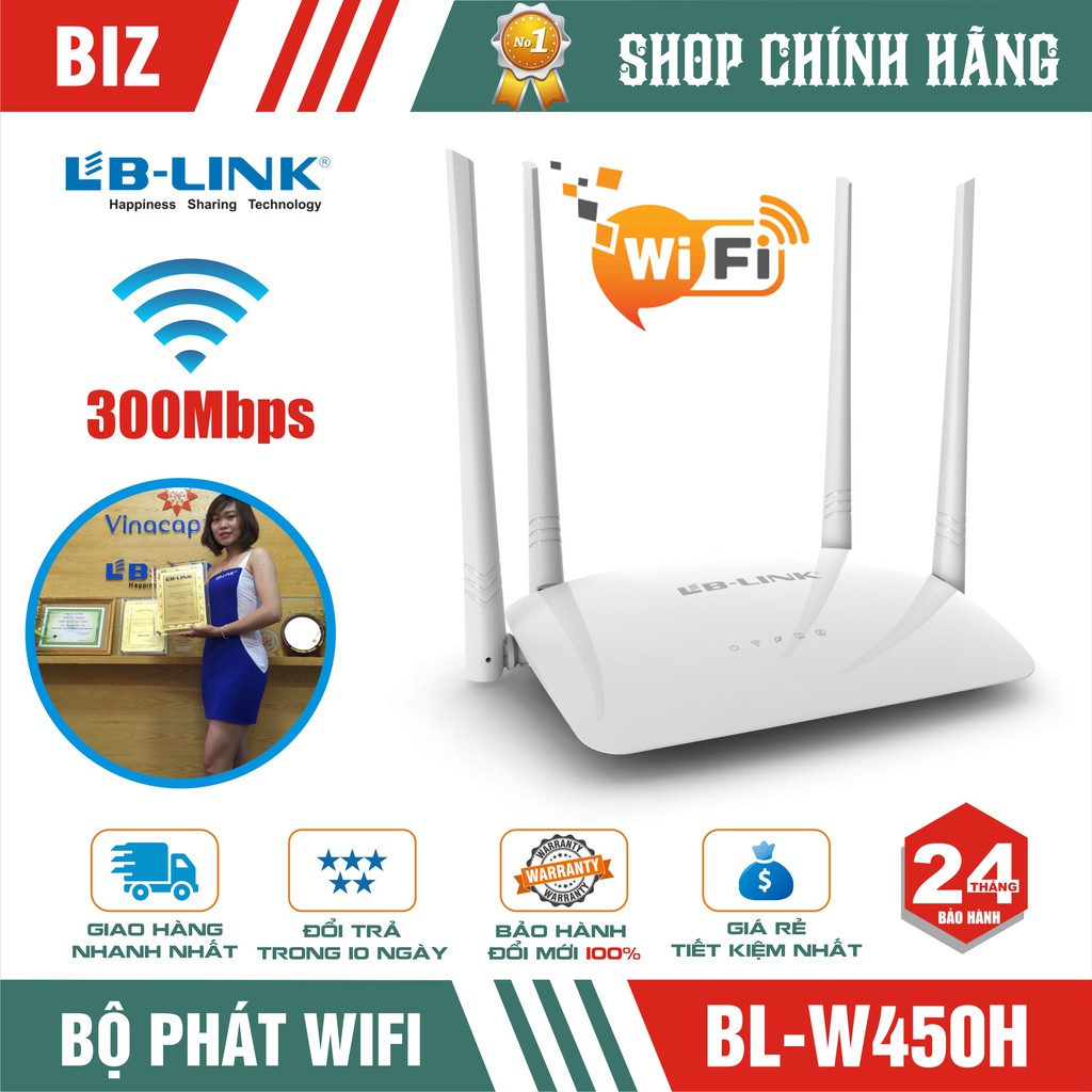 Bộ phát wifi LB-LINK WR450H - Router Wifi Chuẩn N 300Mbps