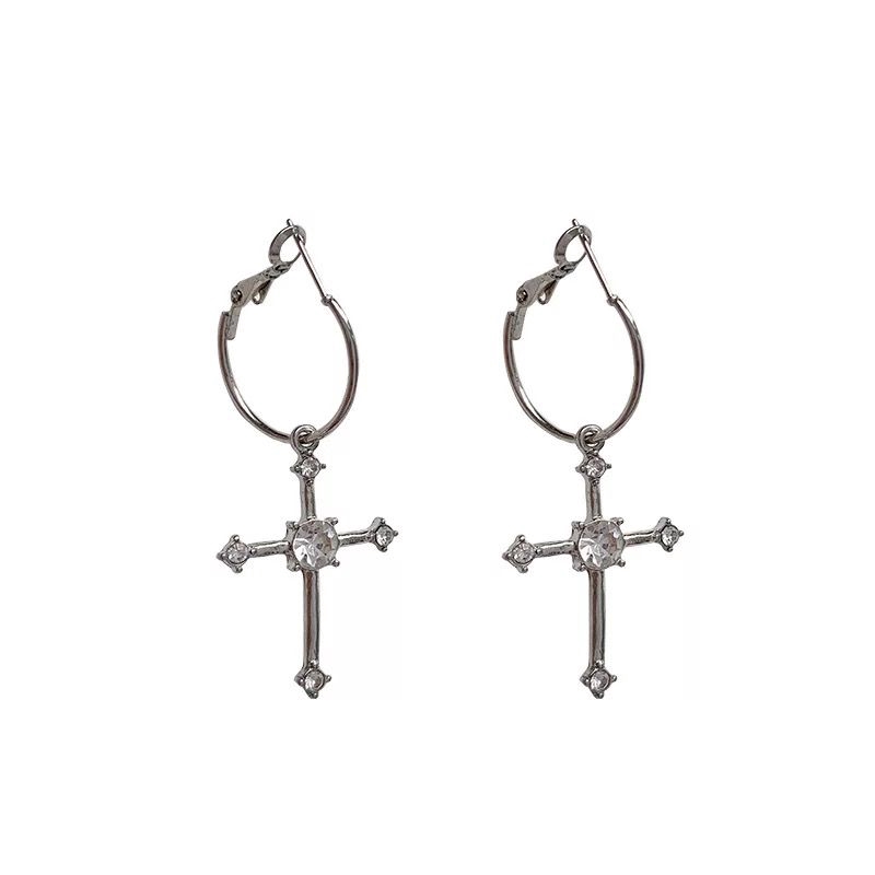 Bông Tai Hình Chữ Thập Thiết Kế Đơn Giản Cho Nữ