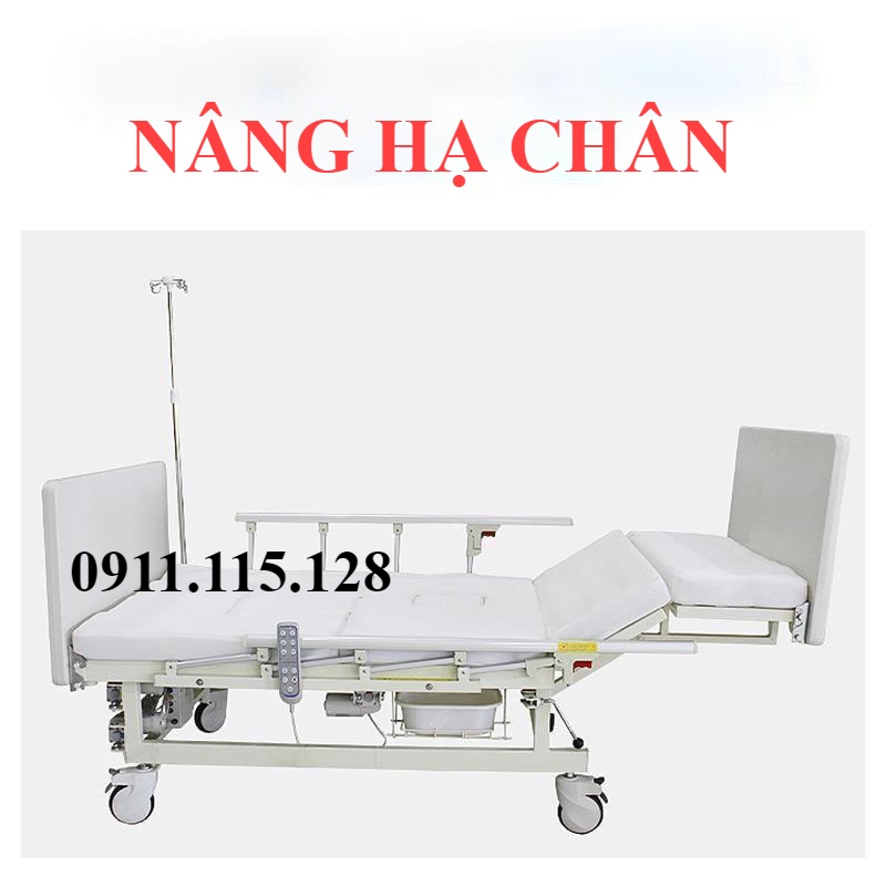 Giường Đa Chức Năng Có Bô Vệ Sinh - Chậu Gội Đầu Cho Bệnh Nhân Dùng Điều Khiển Điện