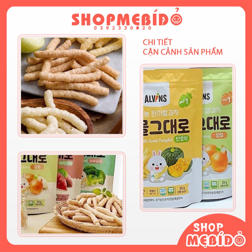 Bánh Ăn Dặm Gạo Lứt Hữu Cơ Hình Que Alvins Cho Bé 6M+ Shop Mẹ Bí Đỏ TP86