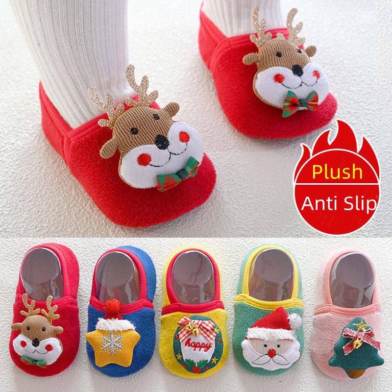 Giày Chống Trượt Hình Ông Già Noel Hoạt Hình Cho Bé 1-4 Tuổi